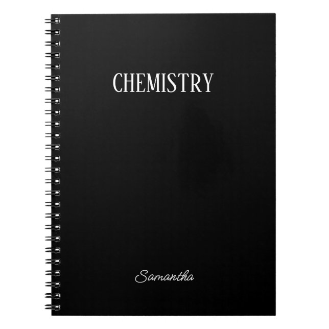 Chemistry Black Personlig Subjekt Anteckningsbok (Framsidan)