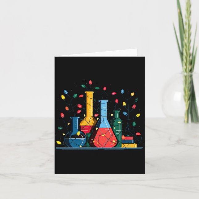 Chemistry Christmas Lights Lover Chemist Science L Kort (Framsida)