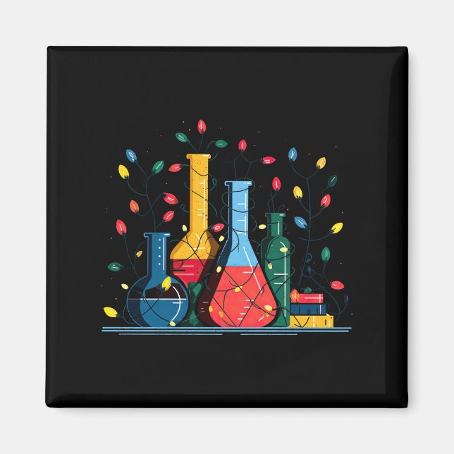 Chemistry Christmas Lights Lover Chemist Science L Magnet (Framsidan)