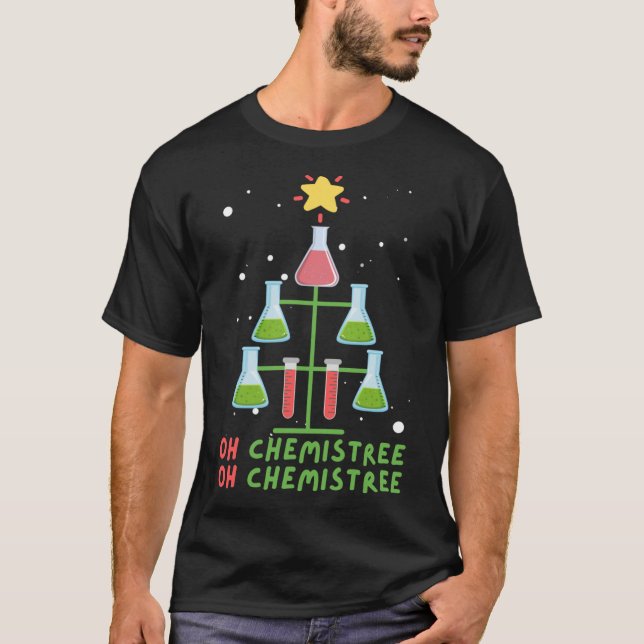 Chemistry Christmas Oh Chemistree friend T Shirt (Framsida)