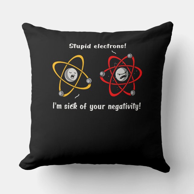 Chemistry Electrons Negativitatistik Funny Science Kudde (Framsida)