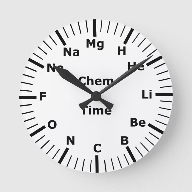 Chemistry Elements of Periodic Table Rund Klocka (Framsida)