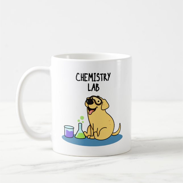 Chemistry Lab Funny Labrador Hund Pun Kaffemugg (Vänster)