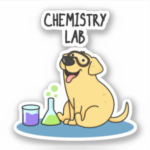 Chemistry Lab Funny Labrador Hund Pun Klistermärken