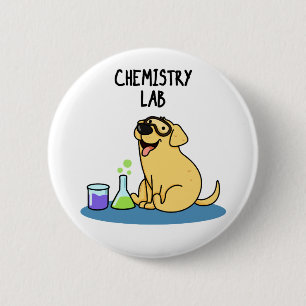 Chemistry Lab Funny Labrador Hund Pun Knapp