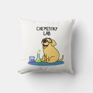 Chemistry Lab Funny Labrador Hund Pun Kudde
