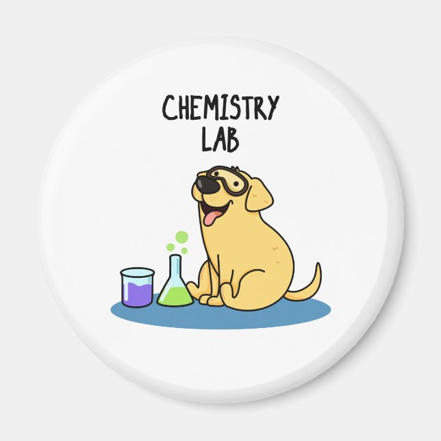 Chemistry Lab Funny Labrador Hund Pun Magnet (Framsidan)