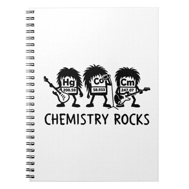 Chemistry Rocks Science Rock Band Anteckningsbok (Framsidan)