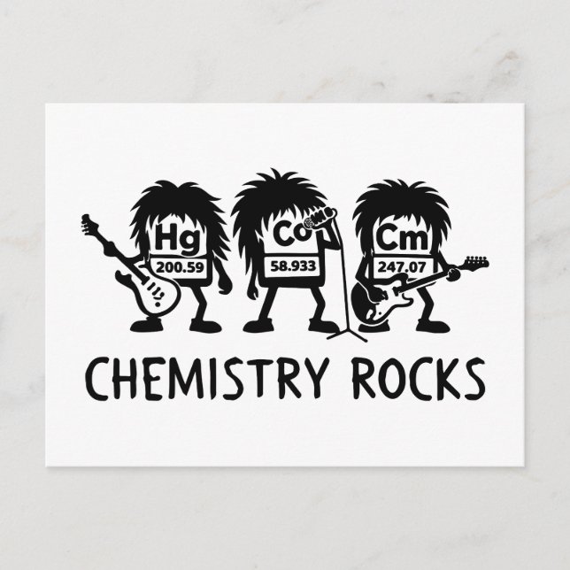 Chemistry Rocks Science Rock Band Vykort (Framsida)