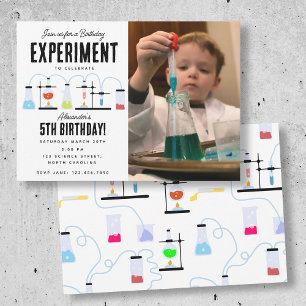 Chemistry Science Anpassningsbar Kids Photo Födels Inbjudningar