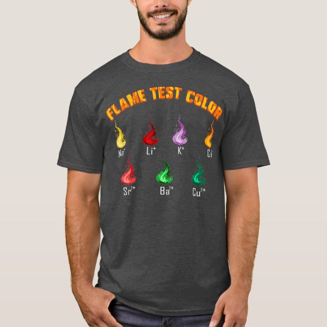 Chemistry Science Chemist Flame Test Färg Gift T Shirt (Framsida)