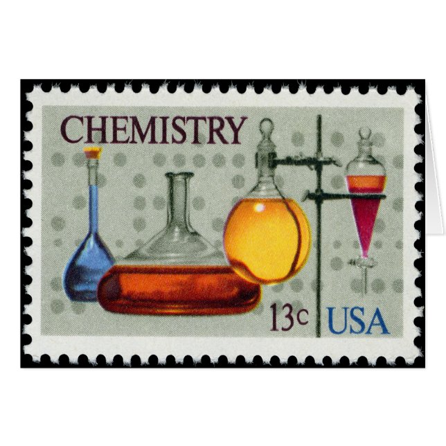 Chemistry~ U.S. Frimärke~ American Chemical Societ Hälsningskort (Framsidan Horizontal)