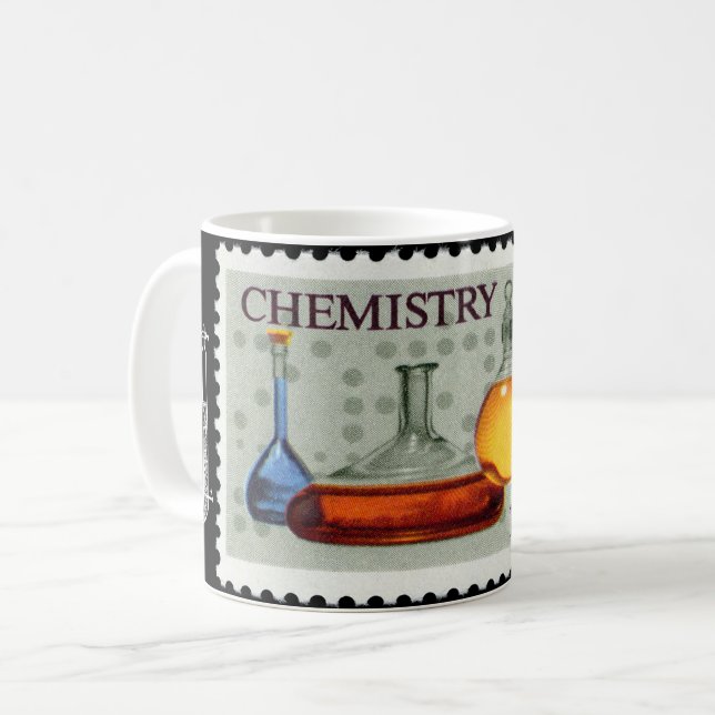Chemistry~ U.S. Frimärke~ American Chemical Societ Kaffemugg (Framsida vänster)