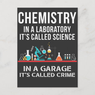 Chemisty Laboratory Science Garage Crime Chemist Vykort