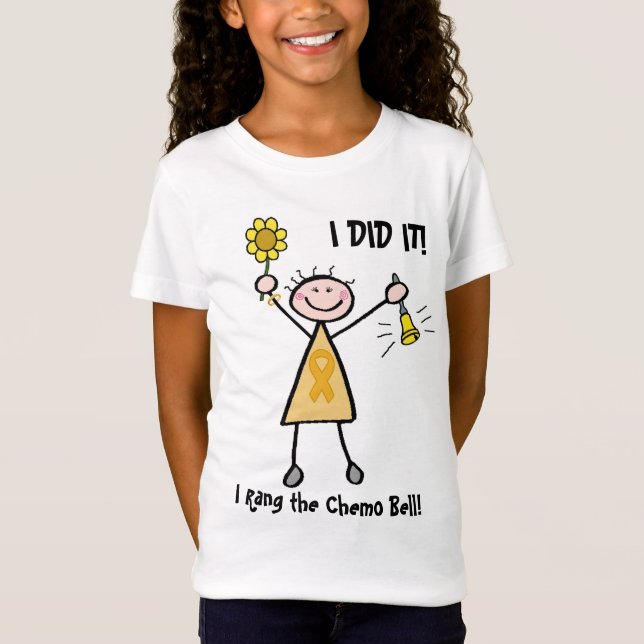 Chemo Bell - Barncancer Guld T Shirt (Framsida)