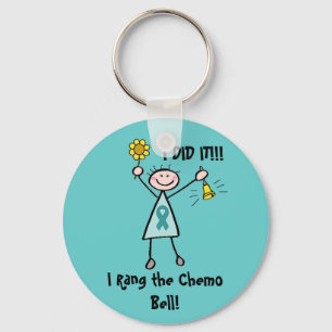 Chemo Bell - Ovarian Cancer Teal Ribbon Nyckelring