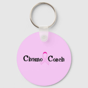 Chemo Coach - Rosa Ribbon Breast Cancer Nyckelring
