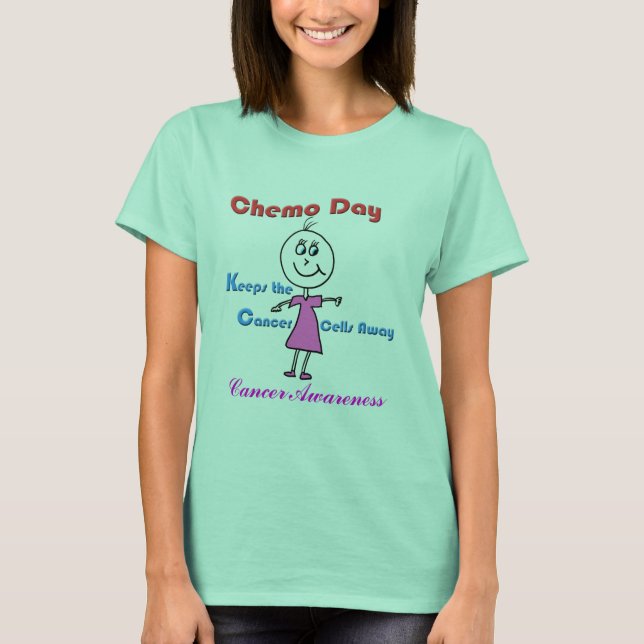 Chemo Day Girl Cancer Awareness T Shirt (Framsida)