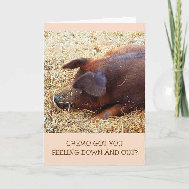Chemo Encouragement Funny Gris Card Kort (Framsida)