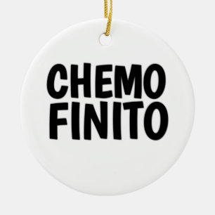 Chemo finito, slutet av chemo  julgransprydnad keramik