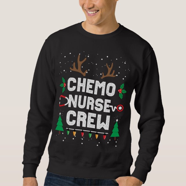 Chemo Infusion Nurse Cute Jute Gnomes Oncolog Lång Ärmad Tröja (Framsida)