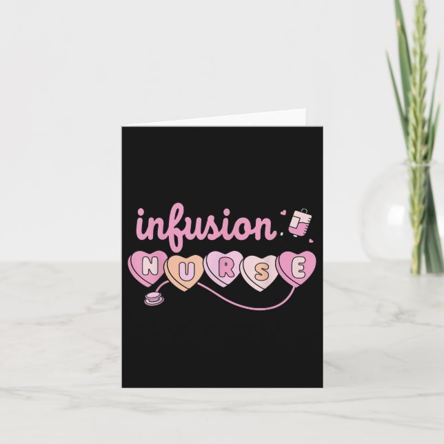 Chemo Infusion Nurse Valentines day Heart onkologi Kort (Framsida)