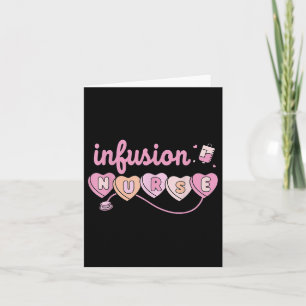 Chemo Infusion Nurse Valentines day Heart onkologi Kort