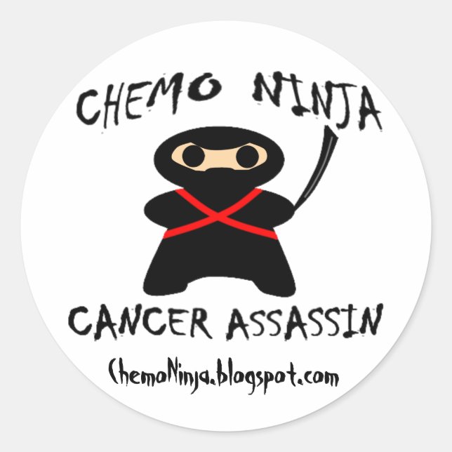 Chemo Ninja Stickers Runt Klistermärke (Framsida)