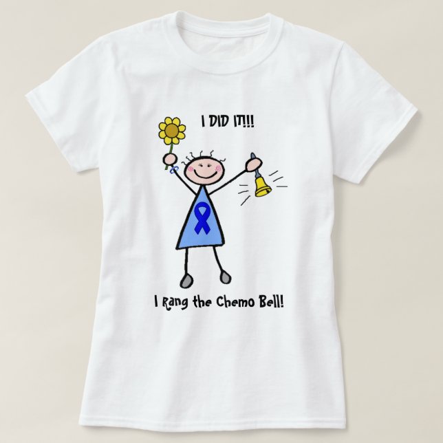 Chemo sätta en klocka på - koloncancerkvinnan tee shirt (Design framsida)