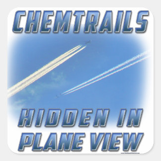 Chemtrails i Flygplan View Fyrkantigt Klistermärke