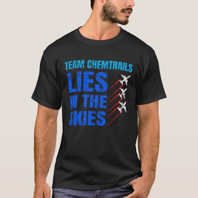 Chemtrails Team Aluhut Conspiracy Theory Pilots T Shirt (Framsida)