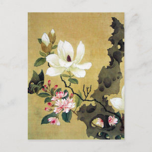 Chen Hongshou Magnolia och Erect Sten Vykort