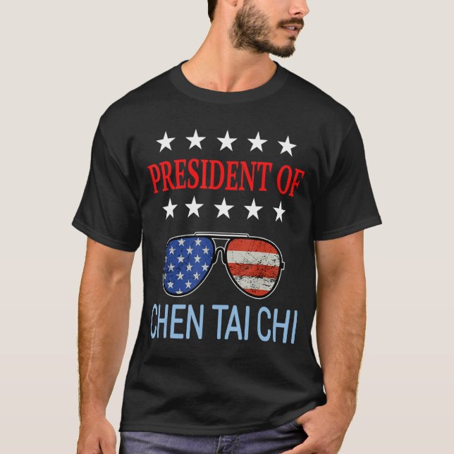 Chen Tai Chi Healing USA flagga Therapist säger: T Shirt (Framsida)