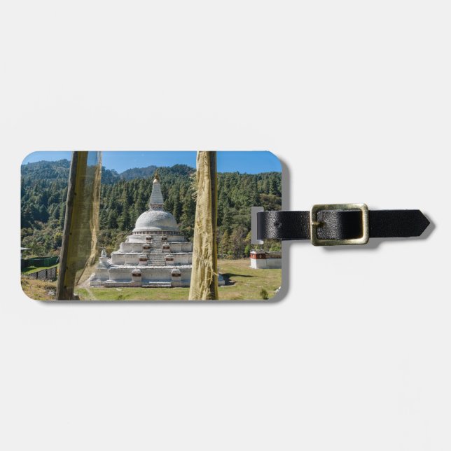 Chendebji Chorten i Bhutan, Himalaya, Asien Bagagebricka (Horisontell Framsida)