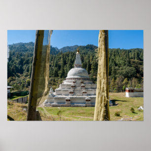 Chendebji Chorten i Bhutan, Himalaya, Asien Poster