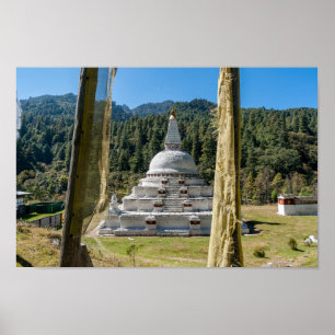 Chendebji Chorten i Bhutan, Himalaya, Asien Poster