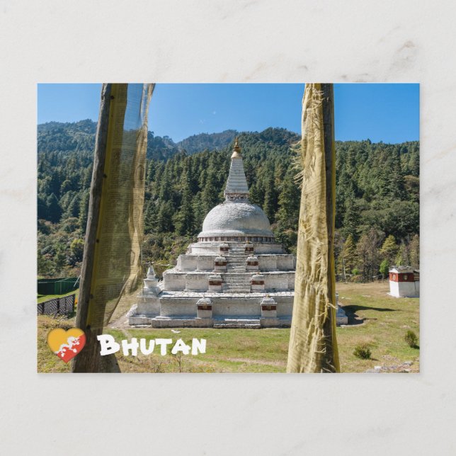 Chendebji Chorten i Bhutan, Himalaya, Asien Vykort (Framsida)