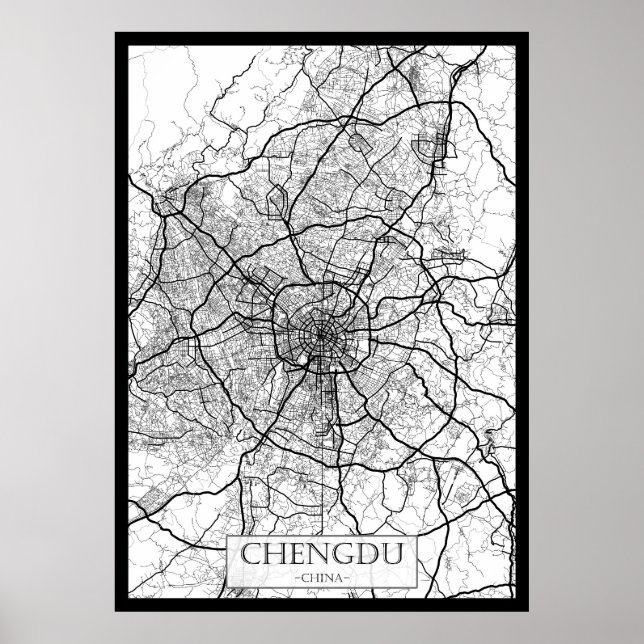 Chengdu Kina Karta Poster (Framsidan)