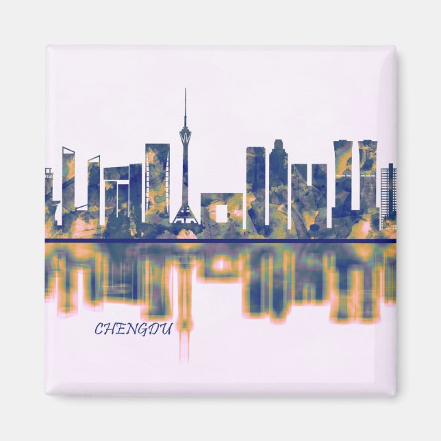 Chengdu Skyline Magnet (Framsidan)