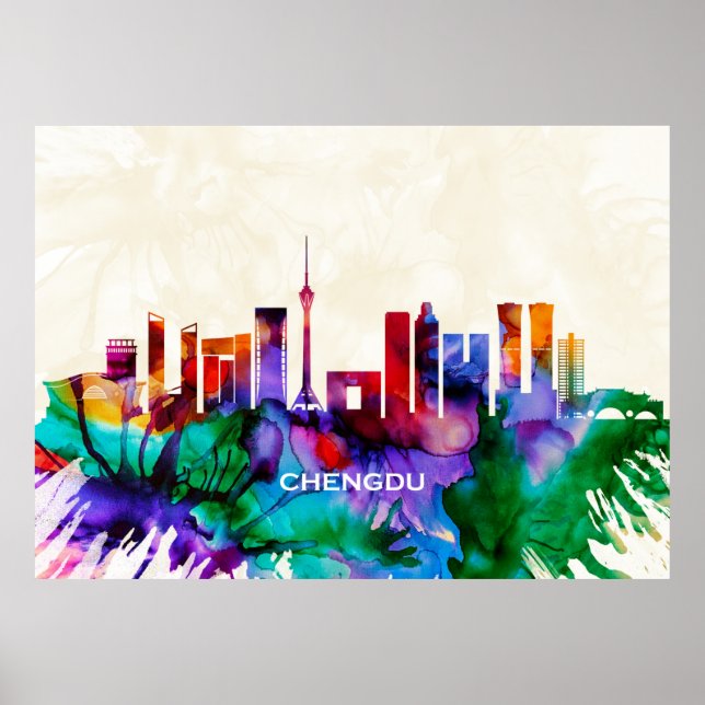 Chengdu Skyline Poster (Framsidan)