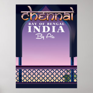 Chennai,Bengalbukten i östra Indien Poster