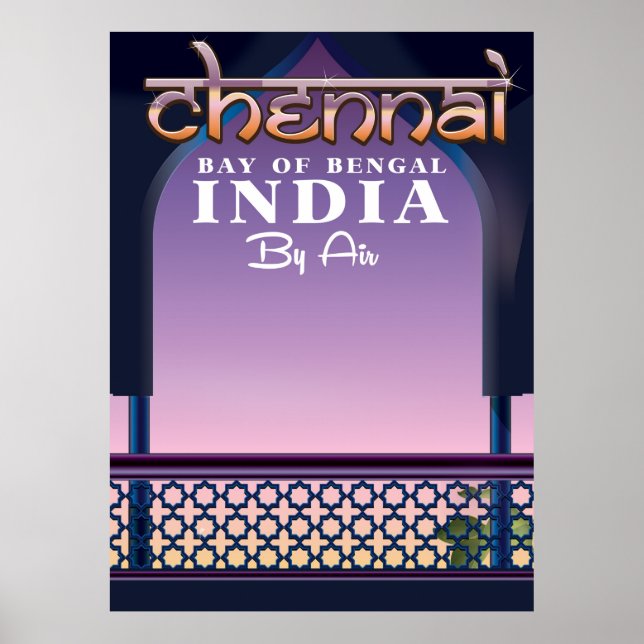 Chennai,Bengalbukten i östra Indien Poster (Framsidan)