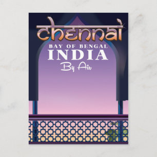 Chennai,Bengalbukten i östra Indien Vykort