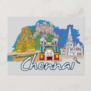 Chennai, India Berömd City Vykort