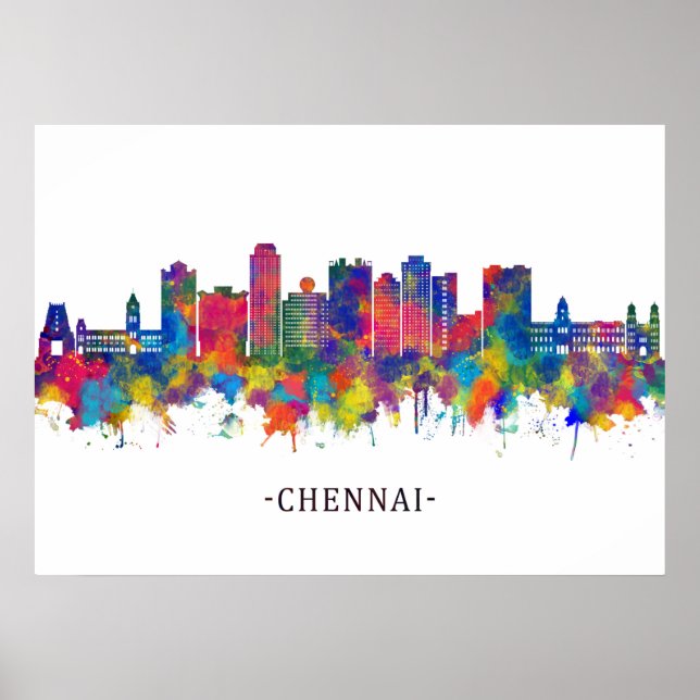 Chennai India Skyline Poster (Framsidan)