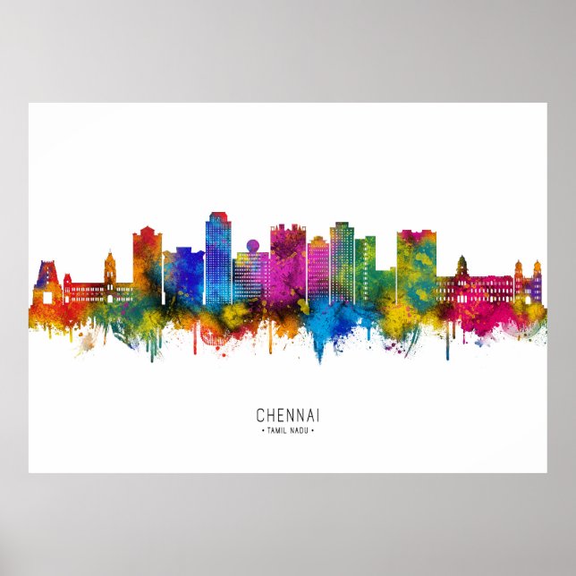 Chennai Indien Skyline Poster (Framsidan)