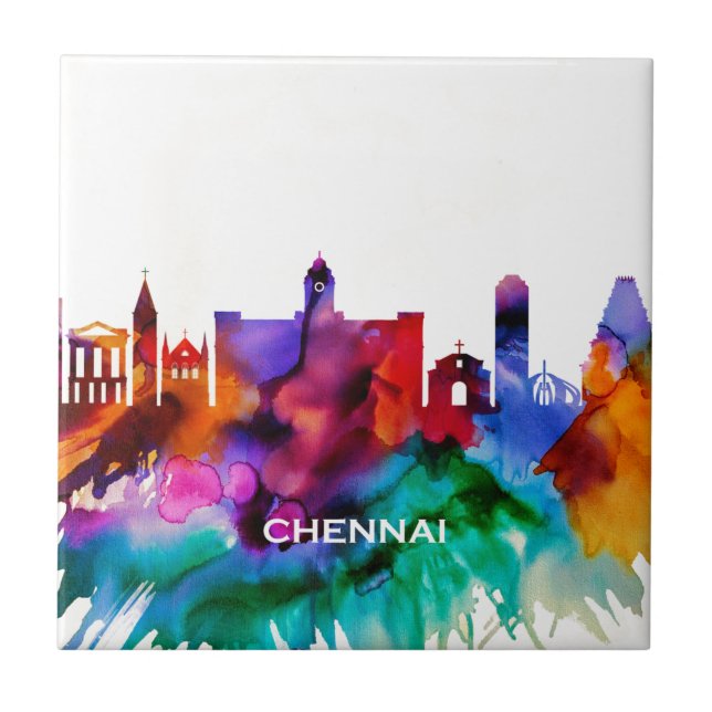 Chennai Skyline Kakelplatta (Framsidan)