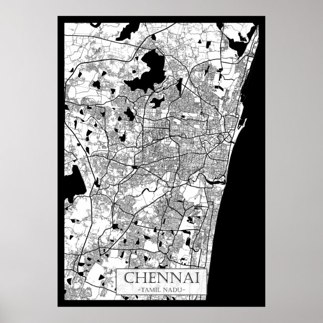 Chennai Tamil Nadu Map Poster (Framsidan)