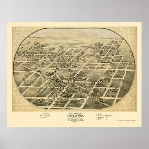 Chenoa, IL Panoramic Karta - 1869 Poster
