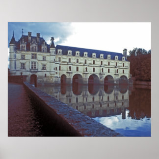 Chenonceau Castle och Moat Poster